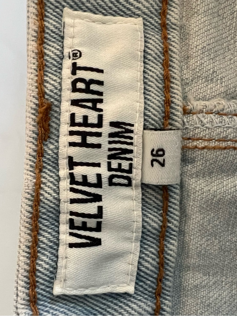 VELVET HEART Denim Pencil Midi Skirt Light Wash Size 26 - Picture 4 of 15
